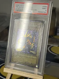 Tri-Horned Dragon LOB-000 Secret Rare 1st Edition PSA 9 Near Mint Yugioh - Image 5