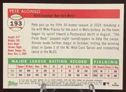 2025 Topps Chrome Platinum - Pete Alonso Blue Shimmer Refractor /100 Mets - Image 2