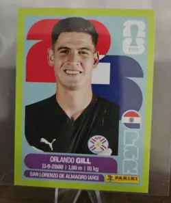 2026 FIFA WORLD CUP STICKER RARE LIME GREEN Parallel!! Orlando Gill - Paraguay😯 - Image 1