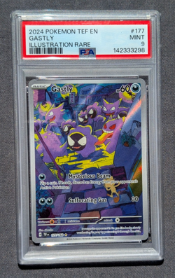 Pokemon Gastly 177/162 Temporal Forces Illustration Rare 2024 PSA 9 - Image 1