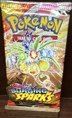 Pokemon TCG Scarlet & Violet—Surging Sparks Sealed Booster Pack 10 Cards English - Image 1