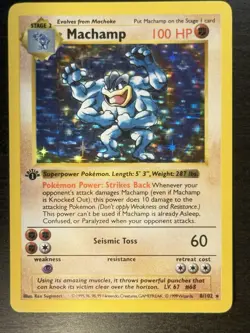 Pokemon TCG Machamp Holo Rare 1st Edition Shadowless Base Set Never Played - Image 1