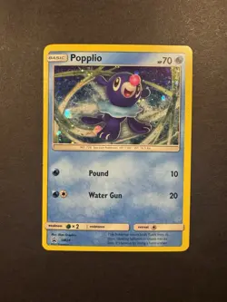Pokemon TCG Sun & Moon Popplio SM24 Black Star Promo Cosmos Holo Card LP - Image 1