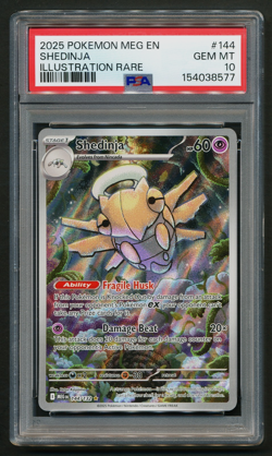 Shedinja 144/132 IR Illustration Rare Holo Pokemon 2025 Mega Evolution PSA 10 - Image 1