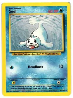 Pokemon TCG Seel 41/102 Uncommon Base Set Unlimited LP - Image 1