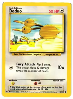 Pokemon CTG Doduo 48/102 Common Base Set Unlimited LP - Image 1