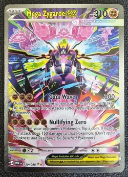 Mega Zygarde EX 120/088 SIR Pokemon TCG Card Perfect Order Full Art - Image 1