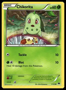 Chikorita 1/122 Common BREAKpoint Pokemon Lightly Played - Image 1