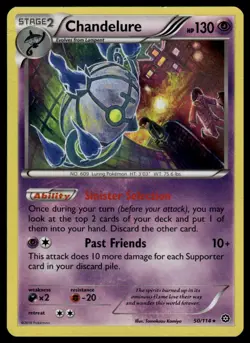 Chandelure 50/114 Holo Rare Steam Siege Pokemon Reverse Holo Lightly Played - Image 1