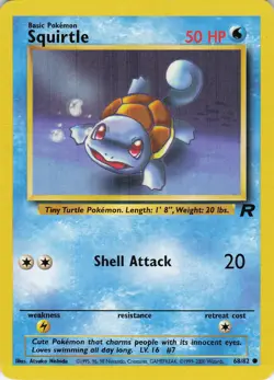 Squirtle 68/82 Common Team Rocket Pokemon Unlimited Heavily Played - Image 1