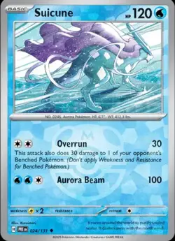 Pokemon Prismatic Evolutions Suicune Master Ball Pattern 024/131 - Image 1
