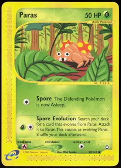 Paras 99 Common Aquapolis Pokemon Lightly Played - Image 1