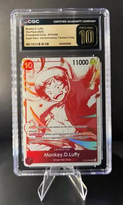 2025 One Piece EN 3rd Anniversary Treasure CP Pack #006 Monkey D. Luffy CGC 10 - Image 1