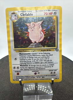 Pokemon TCG Clefable #1/64 Jungle Set Unlimited Holo Rare WOTC VTG 1999 - Image 1