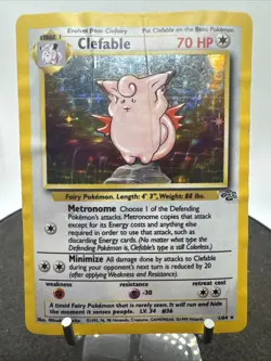 Pokemon TCG Clefable #1/64 Jungle Set Unlimited Holo Rare WOTC VTG 1999 - Image 2