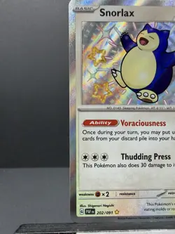 Snorlax Baby Shiny 202/091 Holo Rare Paldean Fates Shiny Vault NM Pokemon TCG - Image 4