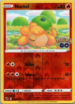 Numel 013/078 Common Pokemon GO Pokemon Reverse Holo LP - Image 1