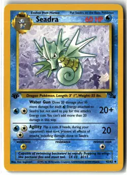 Seadra ⭐ 42/62 1st Edition Uncommon Fossil Vintage WOTC 1999 Pokemon LP - Image 1