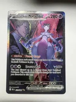Pokemon Team Rocket's Mewtwo ex 231/182 NM SIR Destined Rivals Holo - Image 1