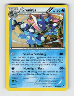Greninja 40/122 Rare BREAKpoint Pokemon 2016 Moderately Played - Image 1