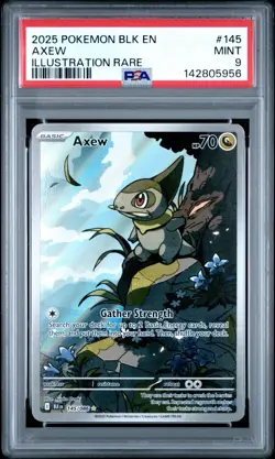 Pokemon TCG Axew Black Bolt Illustration Rare Card 145/086 PSA 9 - Image 1
