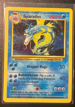 1999 Pokemon HOLO GYARADOS Base Set 6/102 UNLIMITED NEVER PLAYED WITH NMMT - Image 1
