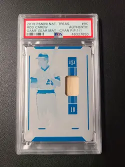 2019 Rod Carew National Treasures 1/1 Bat Relic Printing Plate PSA Angels - Image 1