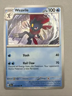 Pokemon TCG * SV Shroulded Fable * 14/64 Weavile Uncommon * FRESH PK - Image 1