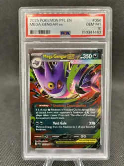 2025 POKEMON PFL EN-PHANTASMAL FLAMES #056 MEGA GENGAR EX PSA 10 - Image 1