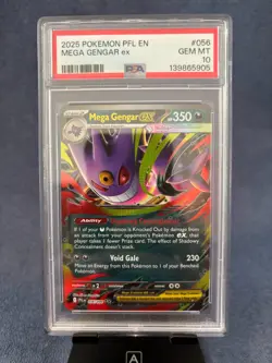 2025 POKEMON PFL EN-PHANTASMAL FLAMES #056 MEGA GENGAR EX PSA 10 - Image 1