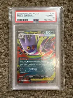 2025 POKEMON PFL EN-PHANTASMAL FLAMES #056 MEGA GENGAR EX PSA 10 - Image 1