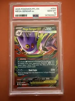 2025 POKEMON PFL EN-PHANTASMAL FLAMES #056 MEGA GENGAR EX PSA 10 - Image 1