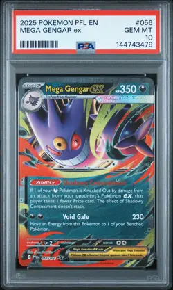 2025 POKEMON PFL EN-PHANTASMAL FLAMES #056 MEGA GENGAR EX PSA 10 - Image 1