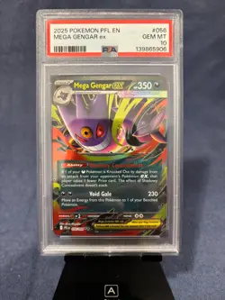 2025 POKEMON PFL EN-PHANTASMAL FLAMES #056 MEGA GENGAR EX PSA 10 - Image 1