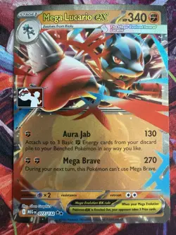 Mega Lucario EX 077/132 NM Pokemon Prize Pack Play Stamp Series 8 - Image 1