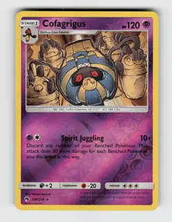 Cofagrigus 100/214 - Pokemon - Lost Thunder - Reverse Holo Rare - NM - Image 1