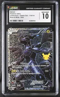 ⚡⚡ CGC 10 Zekrom 114/114 Celebrations Classic Collection Pokemon 2021 - Image 1