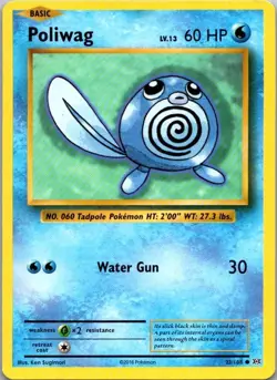 Poliwag 23/108 Common Evolutions Pokemon Moderately Played - Image 1