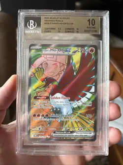 2025 POKEMON DESTINED RIVALS ETHAN'S HO-OH EX #209 ULTRA RARE BGS 10 - Image 1