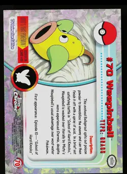 Pokemon Card - Topps Chrome TV Animation Edition Weepinbell #70 - Image 2