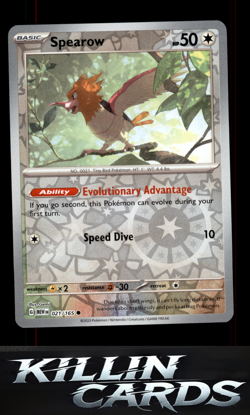 Reverse Holofoil Spearow 021/165 Pokemon Common SV: Scarlet & Violet 151 Card NM - Image 1