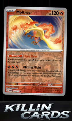 Reverse Holofoil Moltres 146/165 Pokemon Rare SV: Scarlet & Violet 151 Card NM - Image 1