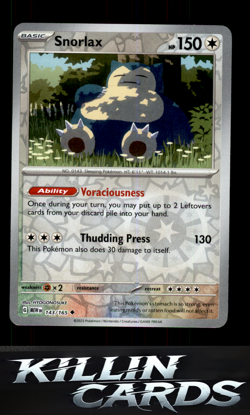 Reverse Holofoil Snorlax 143/165 Pokemon Uncommon SV: Scarlet & Violet 151 Card - Image 1