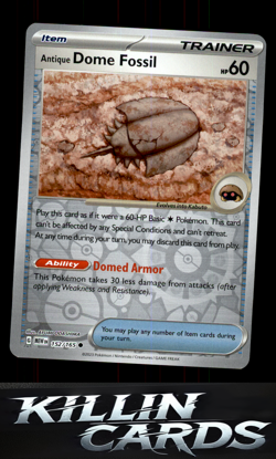 Reverse Holofoil Antique Dome Fossil 152/165 Pokemon Common SV: Scarlet & Violet - Image 1