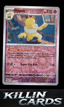 Reverse Holofoil Hypno 097/165 Pokemon Uncommon SV: Scarlet & Violet 151 Card NM - Image 1