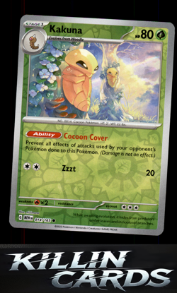 Reverse Holofoil Kakuna 014/165 Pokemon Common SV: Scarlet & Violet 151 Card NM - Image 1