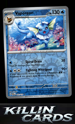Reverse Holofoil Vaporeon 022/131 Pokemon Rare SV: Prismatic Evolutions Card NM - Image 1