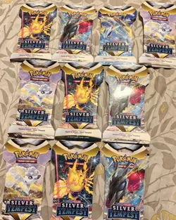 10X Pokemon Silver Tempest Sealed Sleeved Booster Packs. Complete Art - Image 1