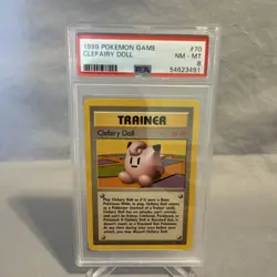 Pokemon Clefairy Doll PSA 8 Base Set Trainer Card Rare 70/102 1999 TCG - Image 1
