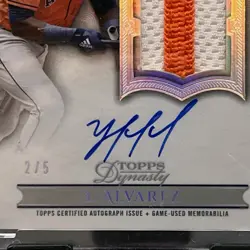 Yordan Alvarez 2024 Topps Dynasty Auto Patch /5 Astros MVP MONSTER🔥 - Image 3